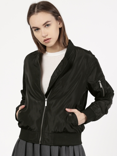 

ether Women Black Bomber Jacket