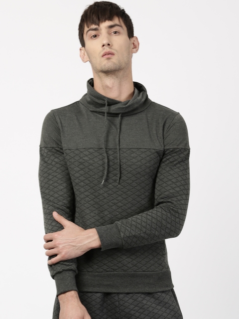 

ether Men Charcoal Grey Self Design Sweatshirt