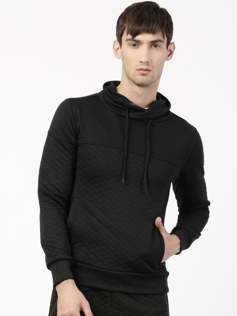 

ether Men Black Self Design Sweatshirt