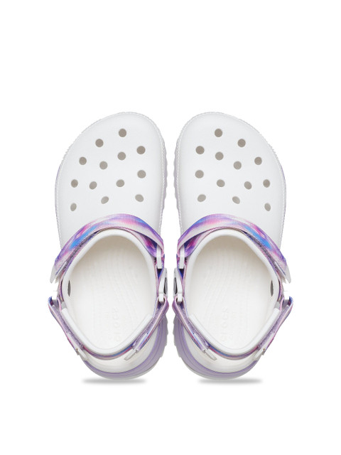 

Crocs Unisex White & Purple Clogs Sandals