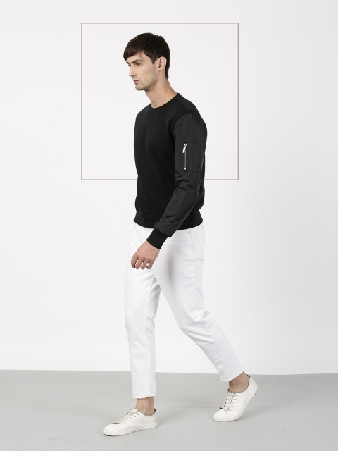 

ether Men Black Solid Sweatshirt