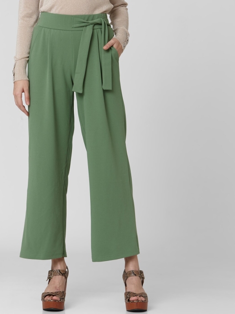 

Vero Moda Women Green High-Rise Trousers