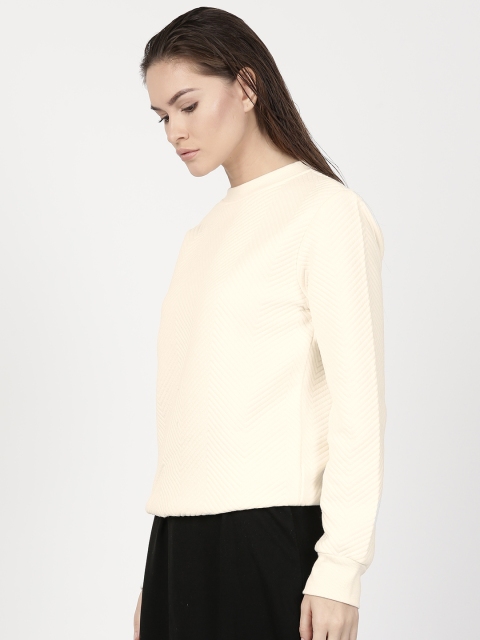 

ether Women Peach-Coloured Quilted Sweatshirt