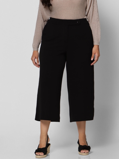 

VERO MODA CURVE Women Black Solid High-Rise Culottes Trousers
