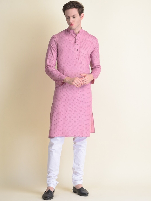 

NAMASKAR Men Grey Thread Work Kurta