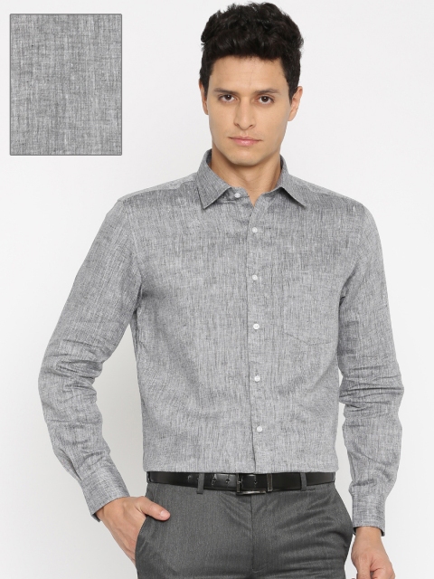 

Park Avenue Men Grey Regular Fit Solid Linen Formal Shirt