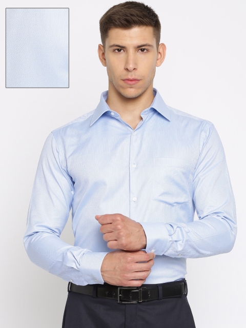 

Park Avenue Men Blue & White Slim Fit Self-Design Formal Shirt