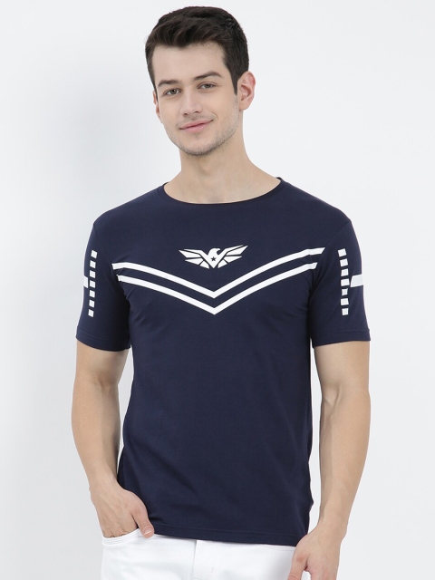 

V2 Value & Variety Men Blue Typography Striped T-shirt