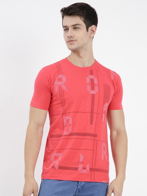 

V2 Value & Variety Men Red Typography Printed Henley Neck Applique T-shirt