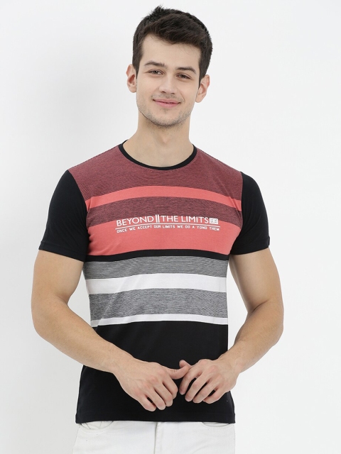 

V2 Value & Variety Men Pink Striped Extended Sleeves T-shirt