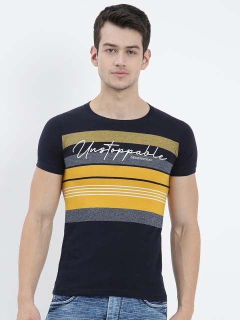 

V2 Value & Variety Men Mustard Yellow Typography Printed T-shirt