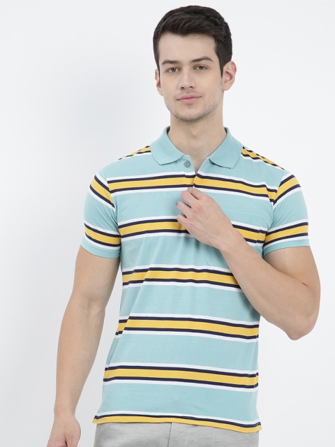 

V2 Value & Variety Men Green Striped Polo Collar T-shirt