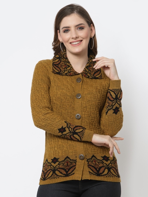 

Kalt Women Mustard & Brown Floral Cardigan