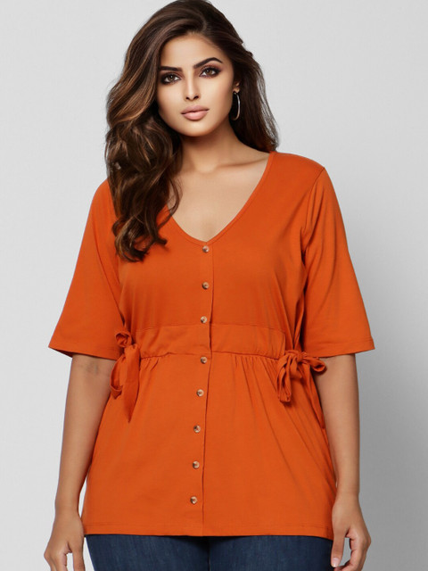 

VERO MODA CURVE Orange Cinched Waist Top