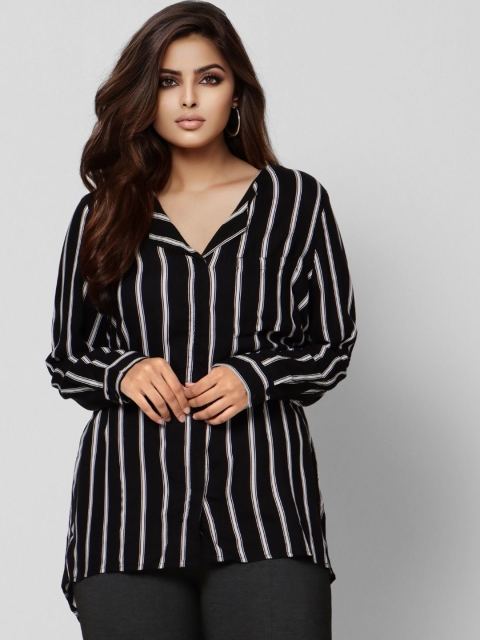 

VERO MODA CURVE Black Striped Top