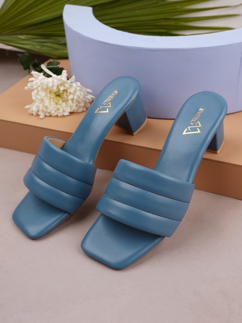 

EVERLY Blue Embellished Block Pumps