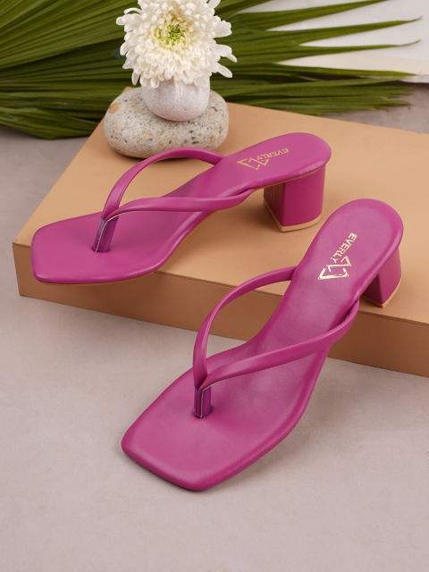 

EVERLY Magenta Solid Block Heels