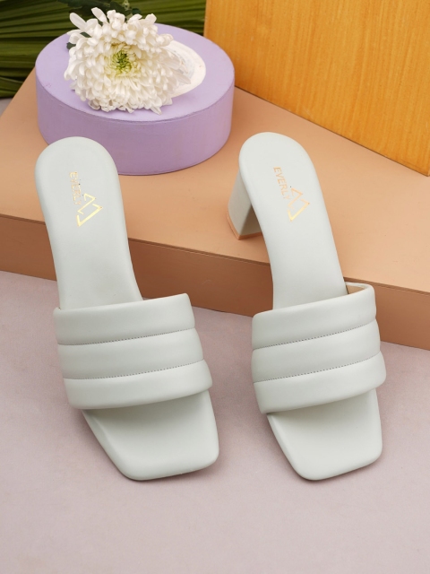 

EVERLY Green Colourblocked Block Sandals
