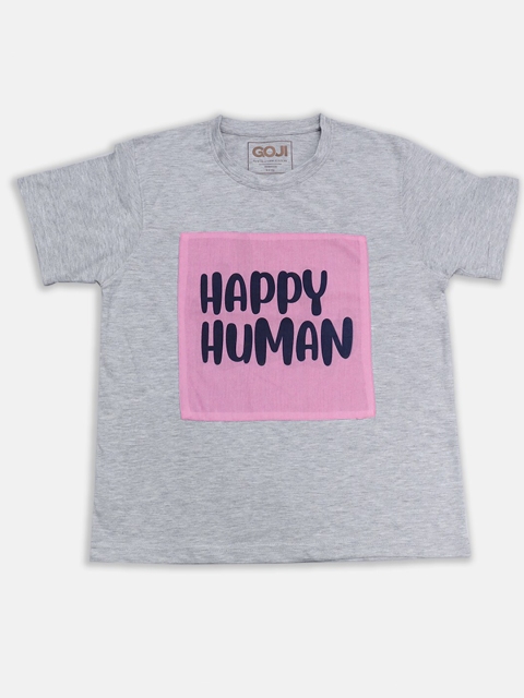 

GOJI Kids Maroon Typography Printed T-shirt