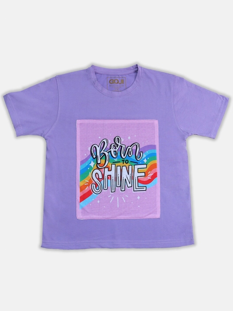 

GOJI Kids Yellow Typography Printed T-shirt