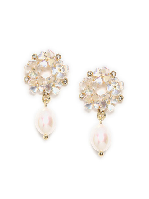 

W White Floral Drop Earrings