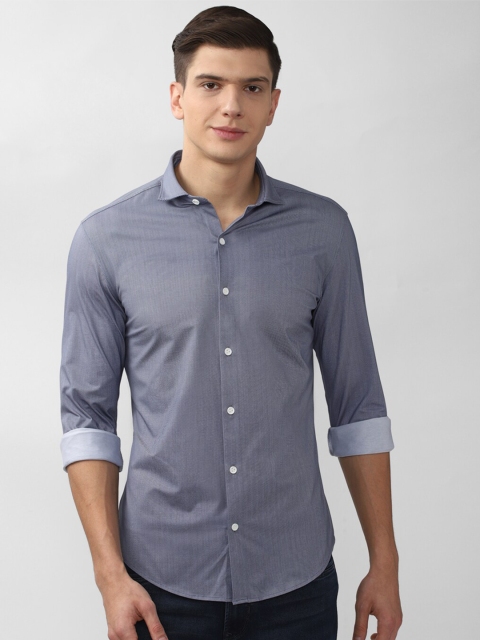 

Peter England Men Navy Blue Slim Fit Printed Casual Shirt