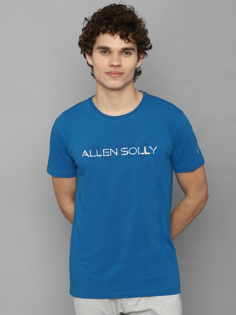 

Allen Solly Men Blue Typography Printed Applique T-shirt