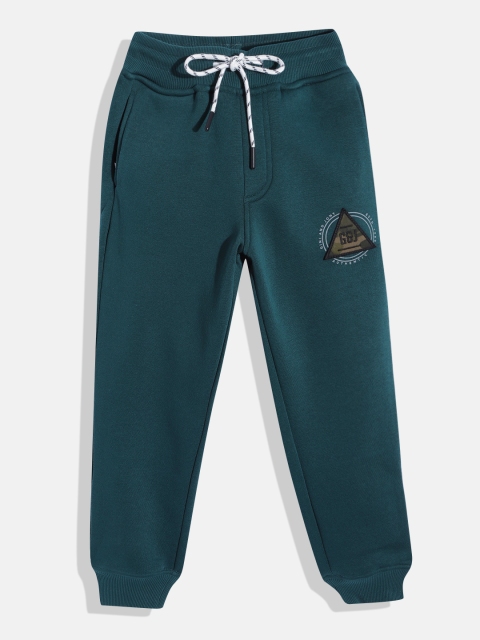 

Gini and Jony Boys Green Solid Joggers