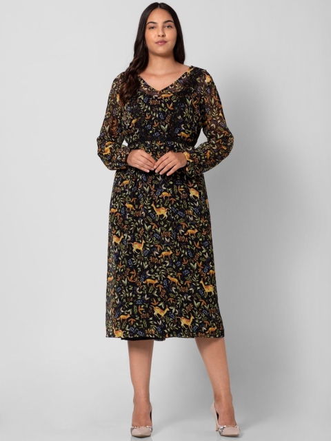 

VERO MODA CURVE Black Floral Midi Dress