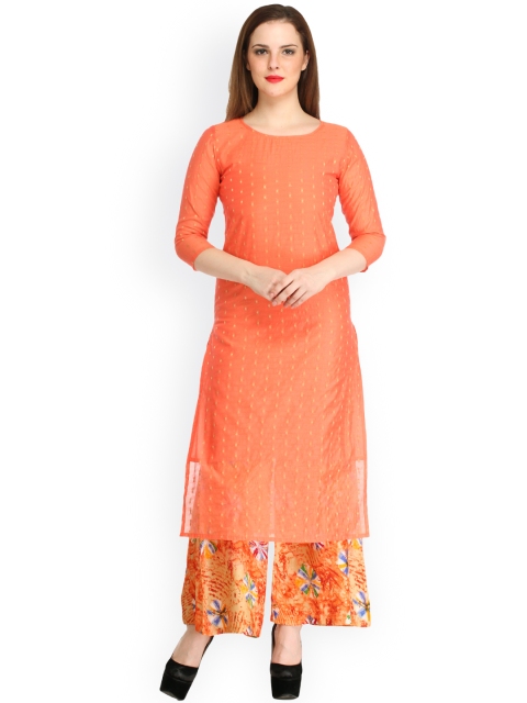 

Cottinfab Orange Kurta with Palazzos