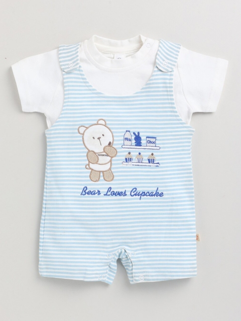 

Olio Kids Infants Kids Boys Blue Printed Cotton Romper