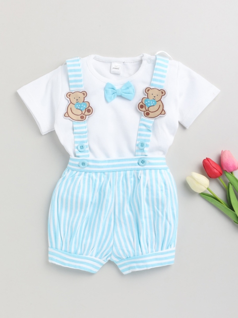 

Olio Kids Girls Blue & White T-shirt with Dungaree