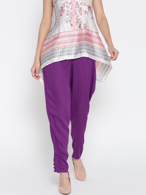 

Shree Women Purple Solid Regular Trousers