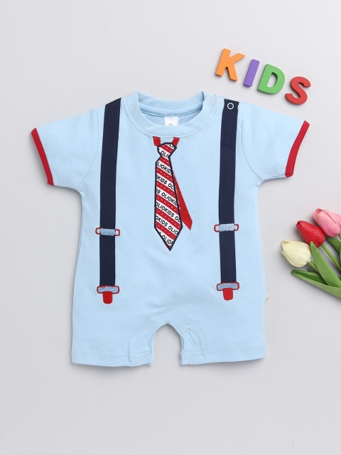 

Olio Kids Infants Boys Blue Printed Cotton Romper