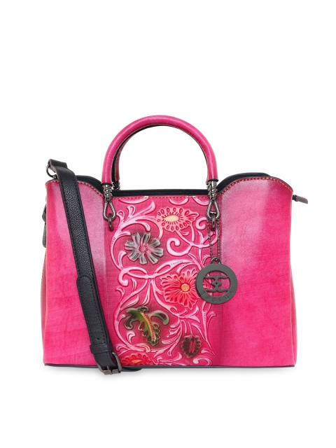 

ESBEDA Pink Floral Printed PU Oversized Shopper Handheld Bag