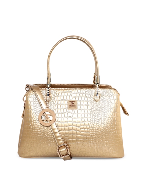 

ESBEDA Women Gold-Toned Textured PU Shopper Handheld Bag