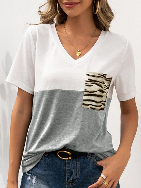 

URBANIC Women Grey Typography V-Neck T-shirt