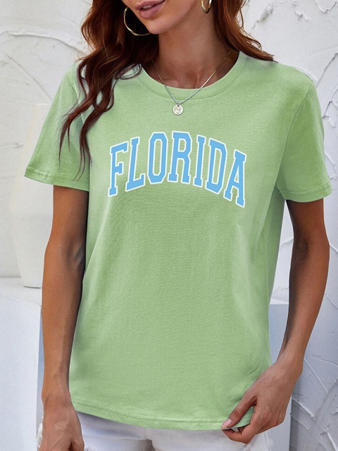 

URBANIC Women Green Typography Printed T-shirt