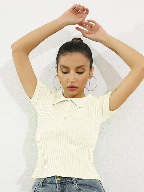 

URBANIC Women White Printed T-shirt