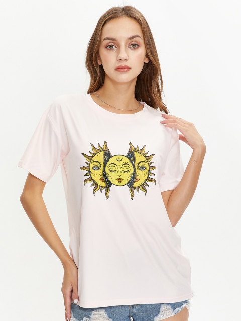 

URBANIC Women Pink Floral Printed T-shirt