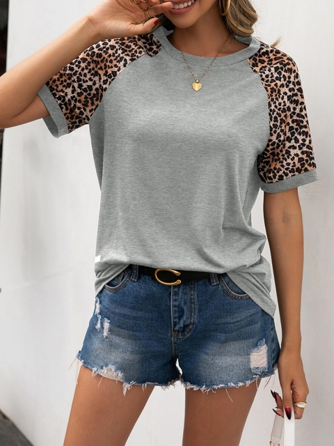 

URBANIC Women Grey V-Neck T-shirt
