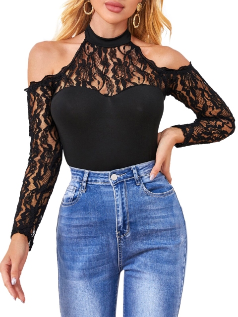 

URBANIC Women Black T-shirt
