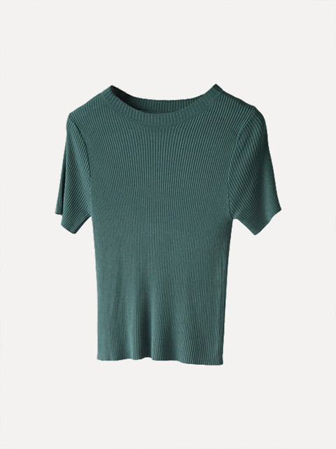 

URBANIC Women Green Drop-Shoulder Sleeves T-shirt