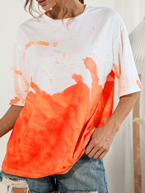 

URBANIC Women Orange Printed T-shirt