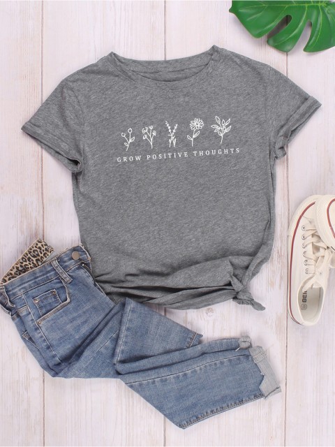 

URBANIC Women Grey Typography Printed Extended Sleeves Raw Edge T-shirt