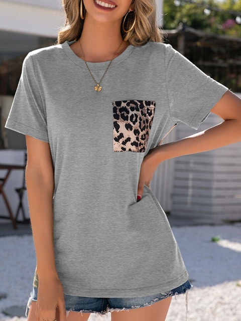

URBANIC Women Grey Typography Printed Henley Neck T-shirt