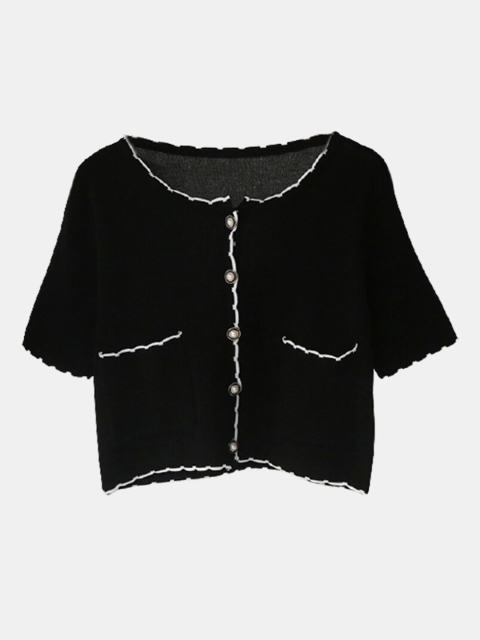 

URBANIC Women Black V-Neck T-shirt