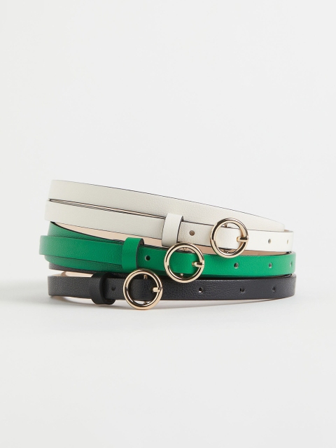 

H&M Women 3-Pack Narrow Belts, Black