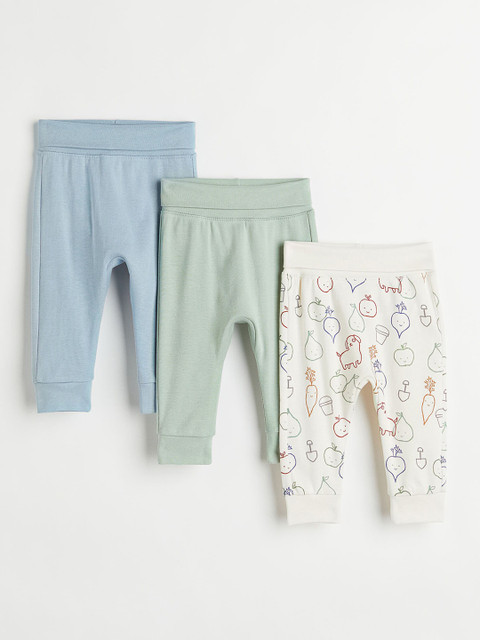 

H&M Girls Pack of 3 Organic Cotton Trousers, Blue