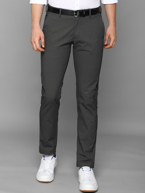 

Allen Solly Men Grey Textured Slim Fit Trousers